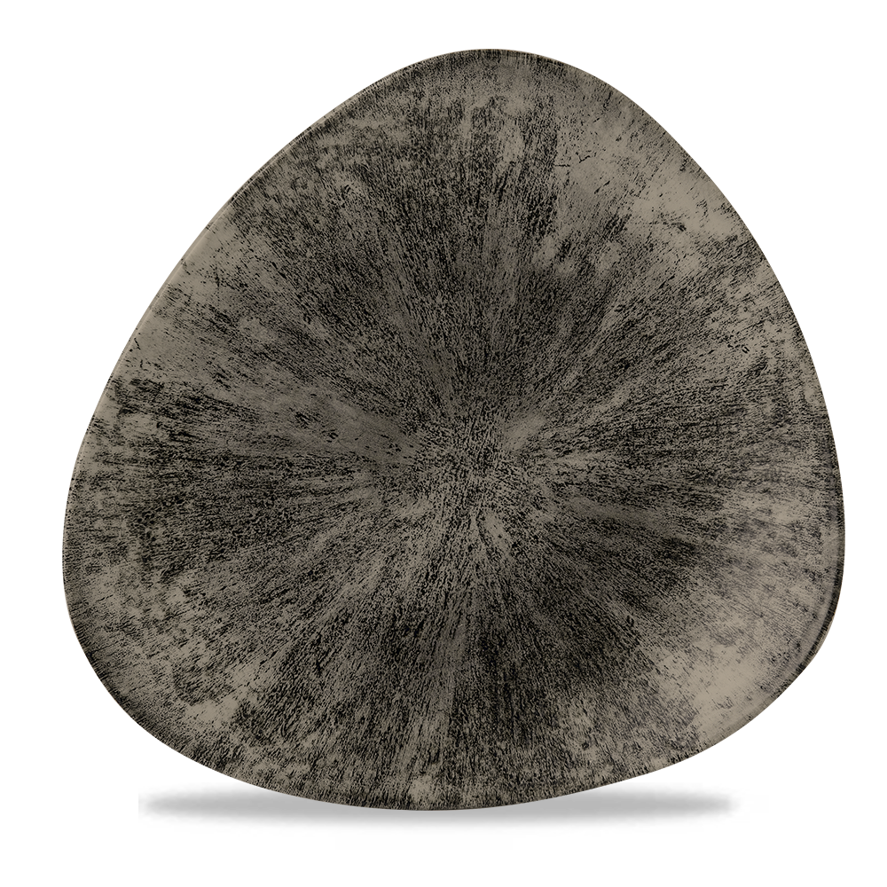 Churchill Super Vitrified Studio Prints Stone Quartz Black Teller Dreieckig 26,5cm, 12 Stück