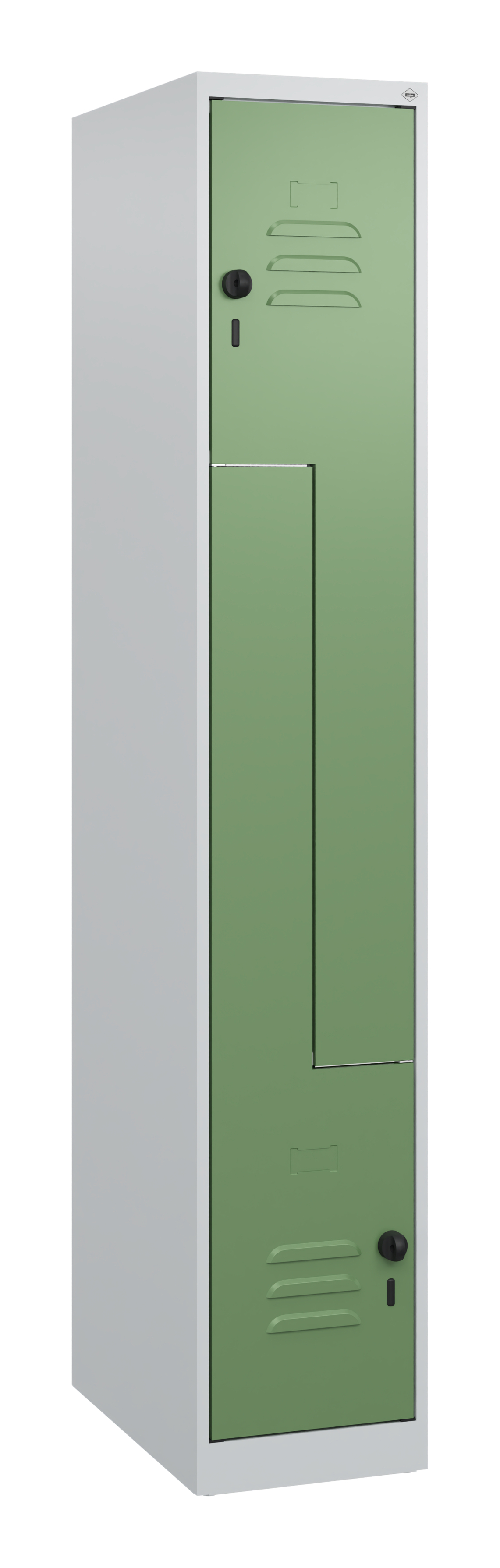 C+P Z-Spind Classic PLUS, 2 Abteile, 1700x300x500mm, 7035/6011