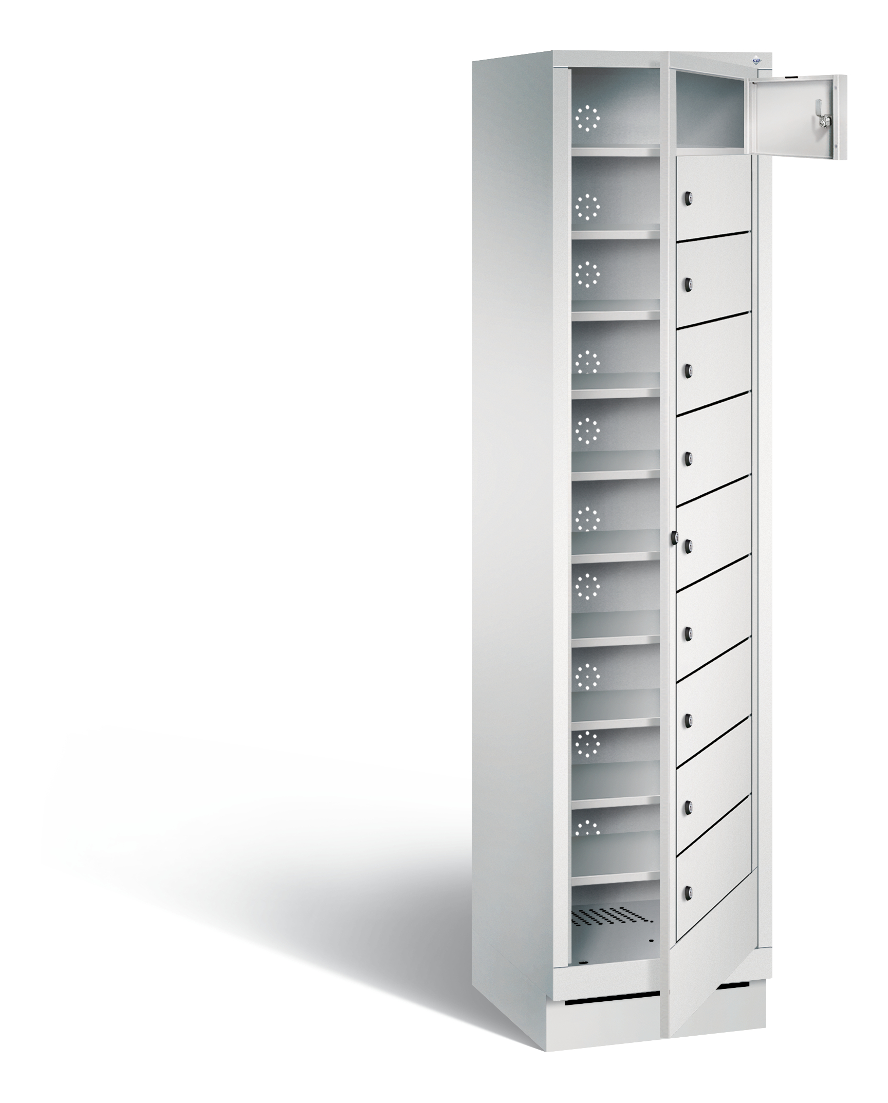 C+P Wäsche-Ausgabeschrank Evolo, H1800xB420xT500mm, 7035/7035