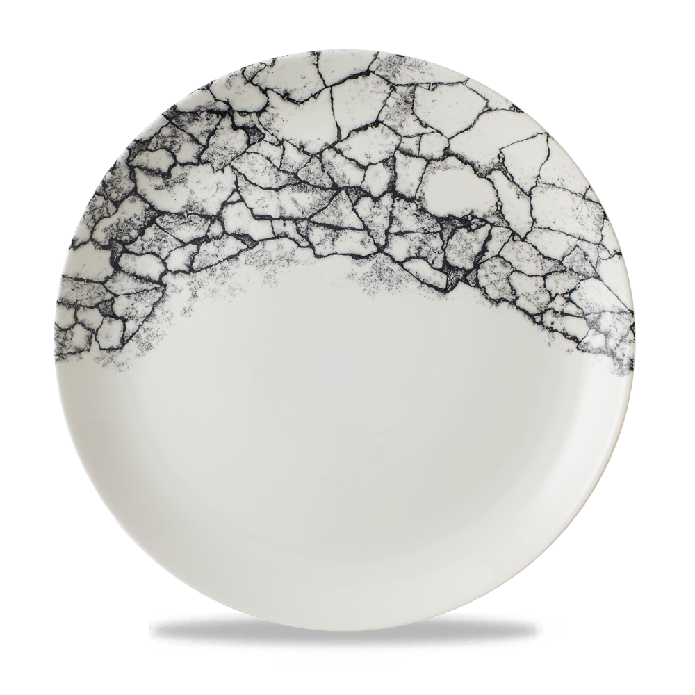 Churchill Super Vitrified Kintsugi Accents Teller Flach Coup 28,8 cm, 12 Stück Quartz Schwarz Rund