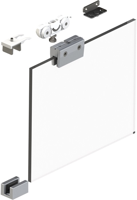 Schiebesyst.73 50kg GLT ESG 8mm Komplettgrt.HELM