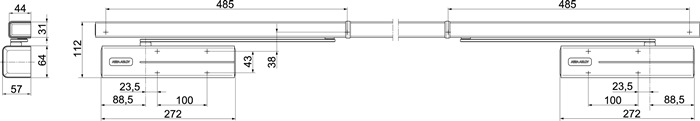 ASSA ABLOY Gleitschienentürschließer-Set silber EN 3-6