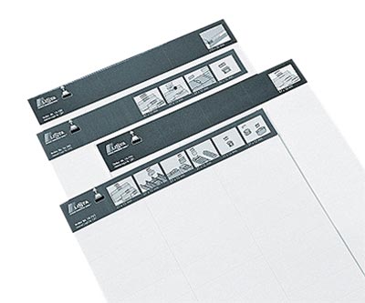 Etiketten für Einteilungsmaterial u. Schubladen2 Bögen 10x 210x22 mm/30x 70x22 mm, je 1 Bogen 52x 47x18 mm, 76x 47x12 mm, 133x 27x12 mm