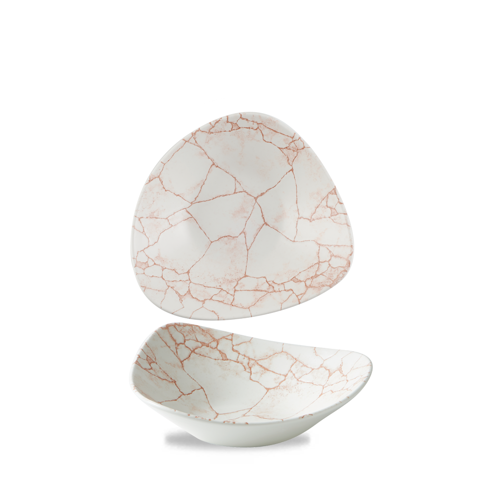 Churchill Super Vit Studio Prints Kintsugi Schale Dreieckig 25,3cm/60cl, 12 Stück, Koralle, Dreieck