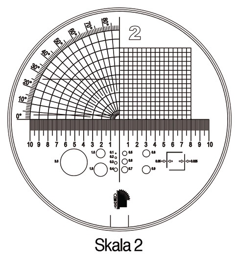 Messskala Tech-Line Skala-D.25/2,5mm Duo-Skala 2 SCHWEIZER