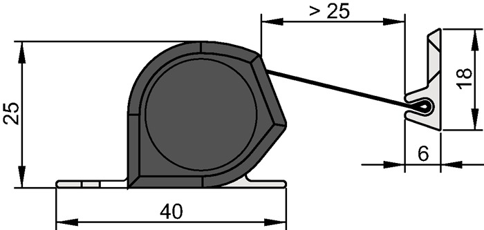 Fingersch.Rollo NR-25 L.1925mm BG silberf.Rollo schwarz ATHMER