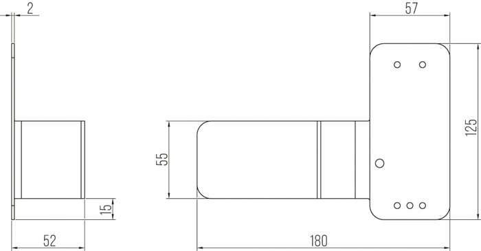 Abdeck.f.verd.Mont.Montagepl.f.Panikstange li.L125xB180mm DENI