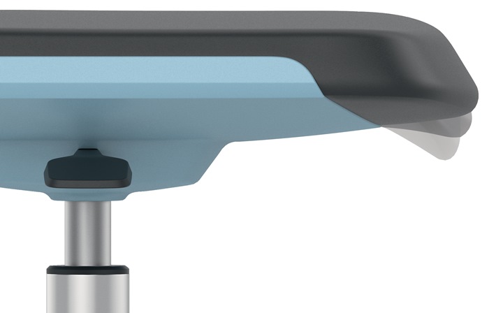 Arbeitsdrehstuhl Labsit Rl.Sitzschale blau Supertec-Gewebe schwarz 450-650mm