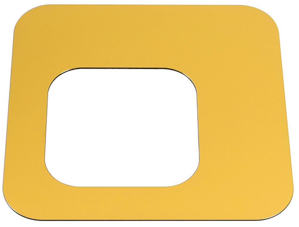 Deckel für viereckigen Abfallbehälter BxTxH 385x385x800 mm, Volumen 100 Liter, Aluminium, inkl. Piktogramm Abfall, Farbe gelb