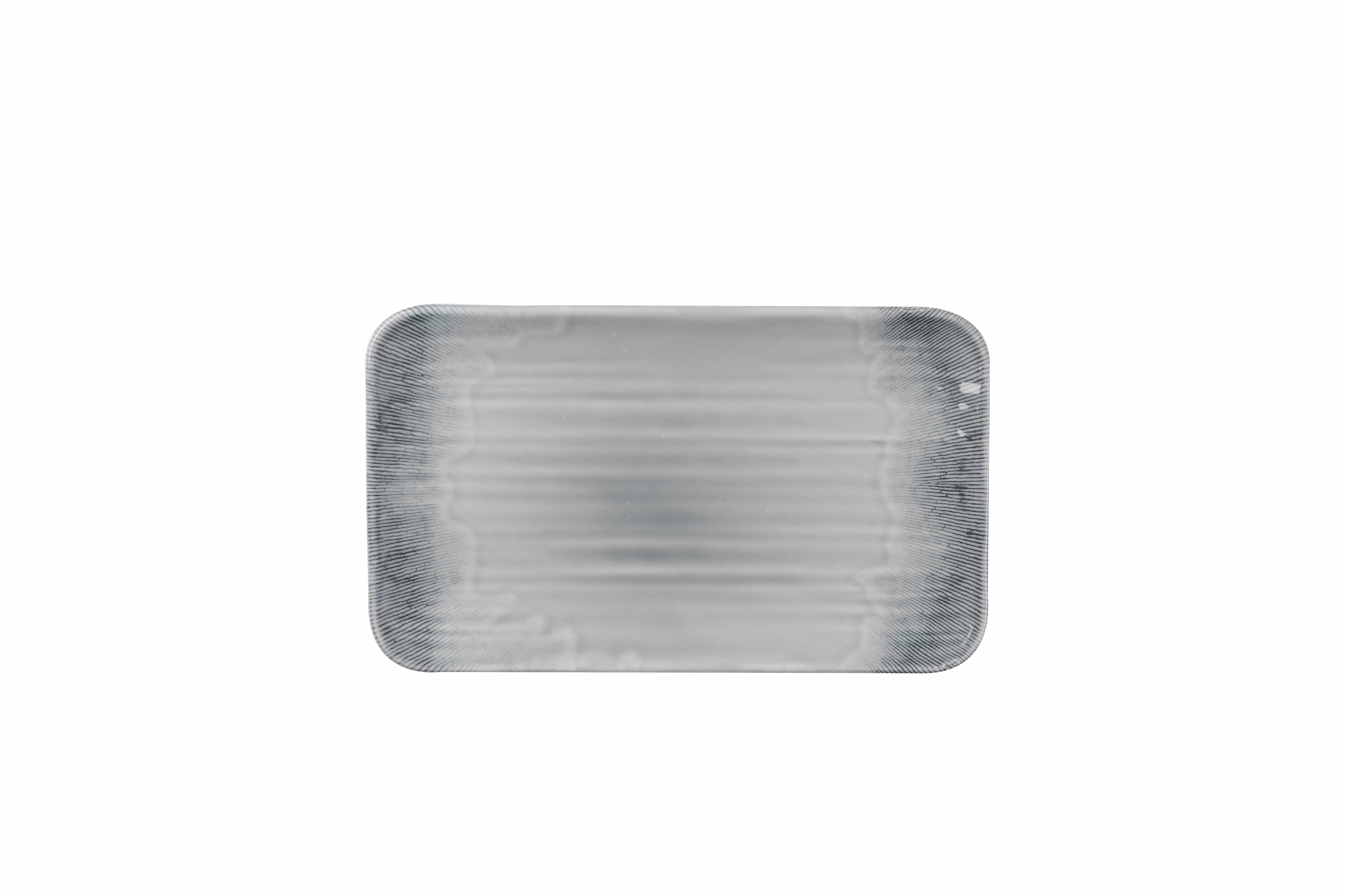 Dudson Harvest Flux Grey Organische Rechteckige Platte, Grau, 27x16cm, 6 Stück