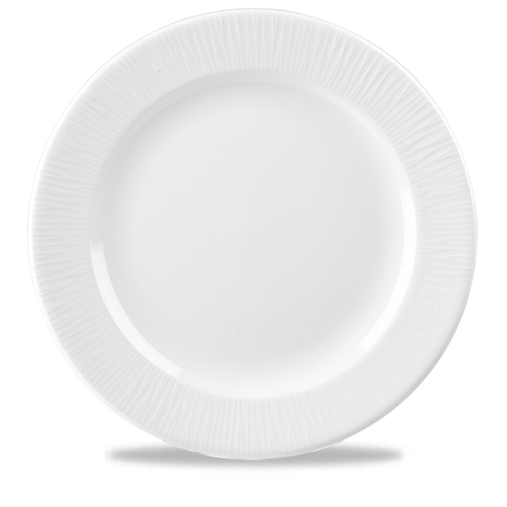 Churchill Super Vitrified Bamboo Flache Teller, 30,5 cm, 12 Stück, weiß, rund