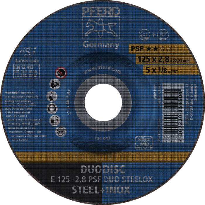 Kombischeibe PSF DUODISC STEELOX D125xS1,9mmKörnung 46 gekr.PFERD