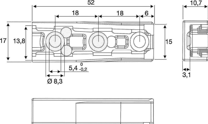 Schwerlast-Verbinder Solid F Zamak 52mm BMB