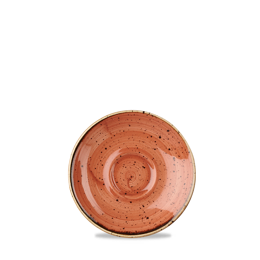 Churchill Super Vitrified Stonecast Orange Espresso Untertasse, 11,8 cm, 12 Stück, Gewürzorange, rund