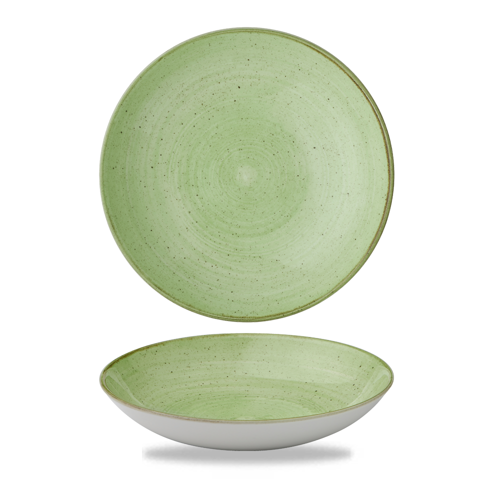 Churchill Super Vitrified Stonecast Sage Green Teller Tief Coup 24.8Cm, 12 Stück