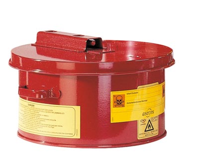 Wasch- und Tauchbehälter aus Stahlblech, Durch.xH 238x140 mm, Vol. 4 Liter, Farbe rot