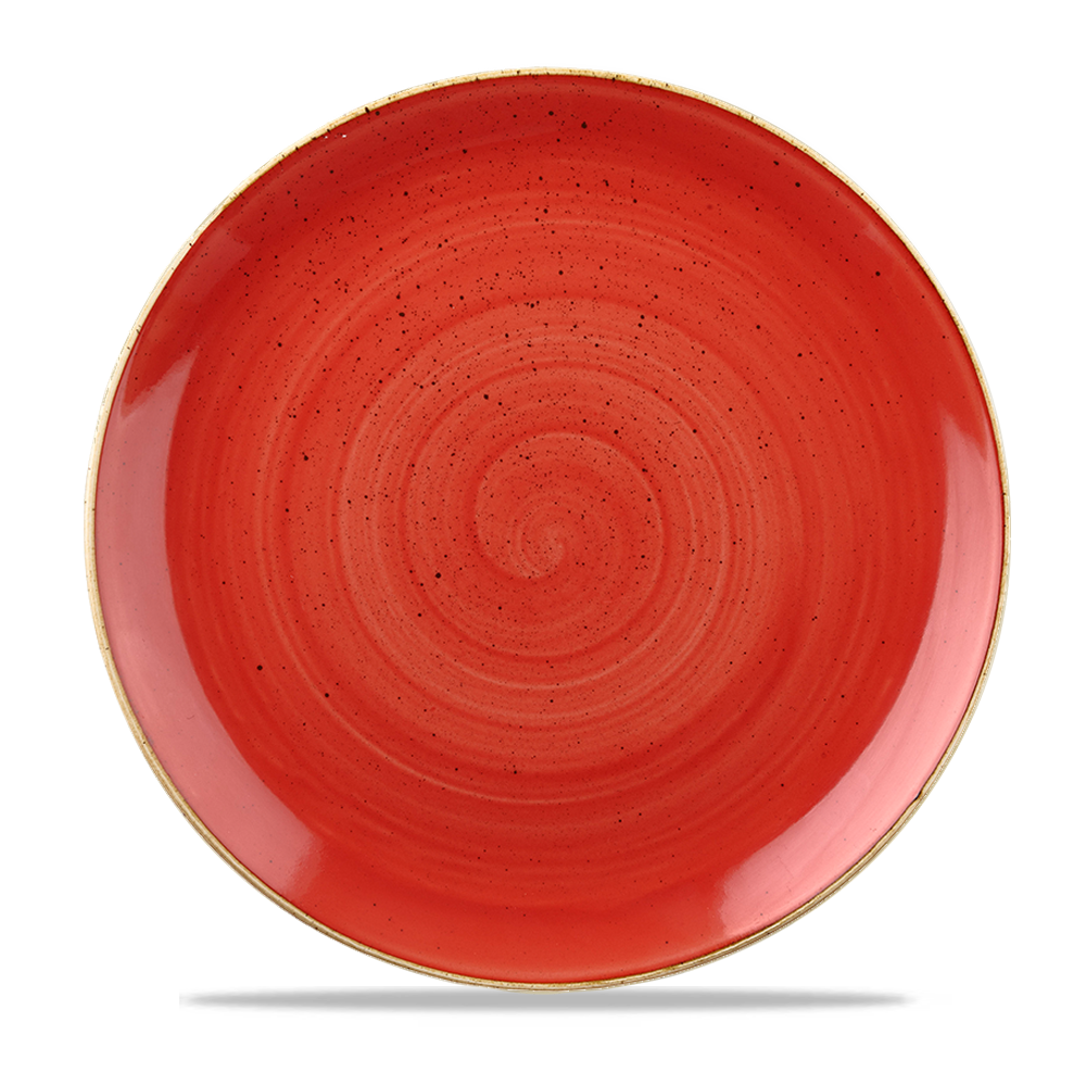 Churchill Super Vitrified Stonecast Berry Red Flache Coup Teller, 28,8 cm, 12 Stück