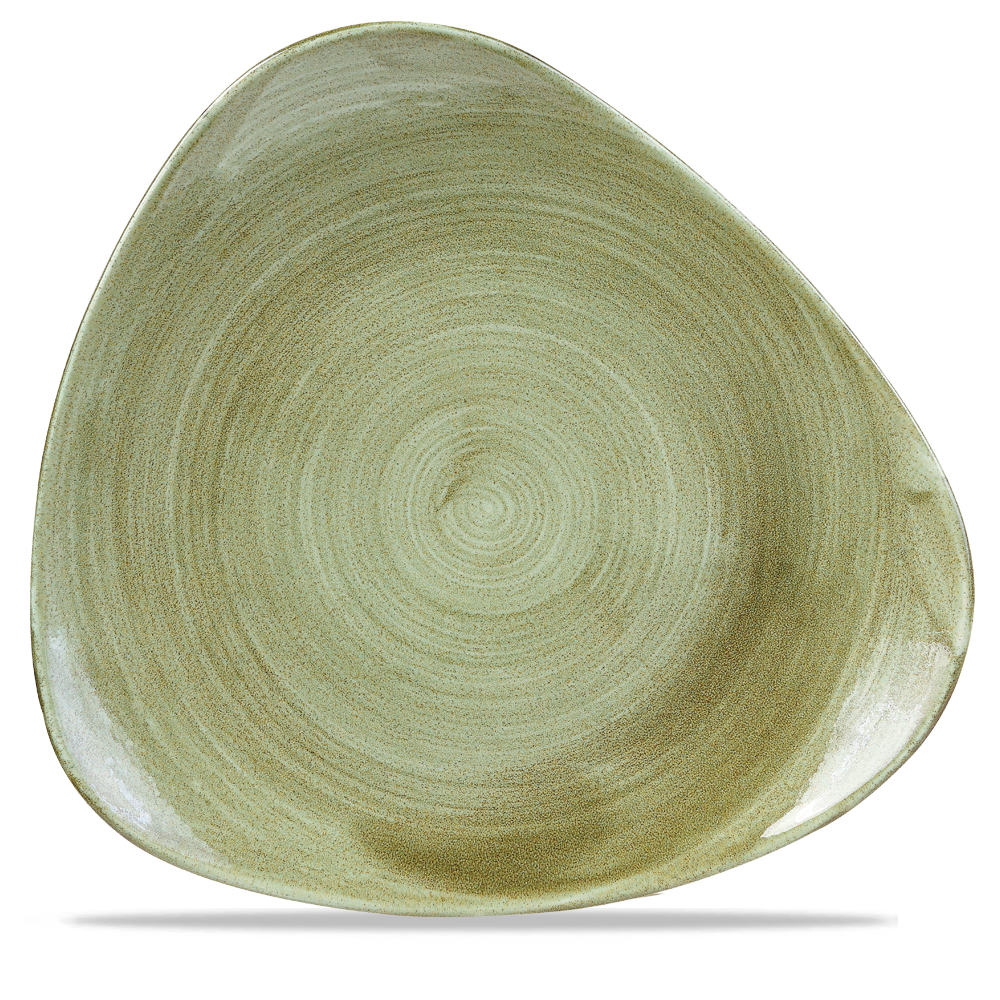 Churchill Super Vitrified Stonecast Patina Burnished Green Dreiecksteller, 31,1 cm, 6 Stück