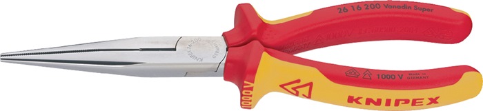 Flachrundzange L.200mm ger.VDE Mehrkomp.-Hüllen KNIPEX