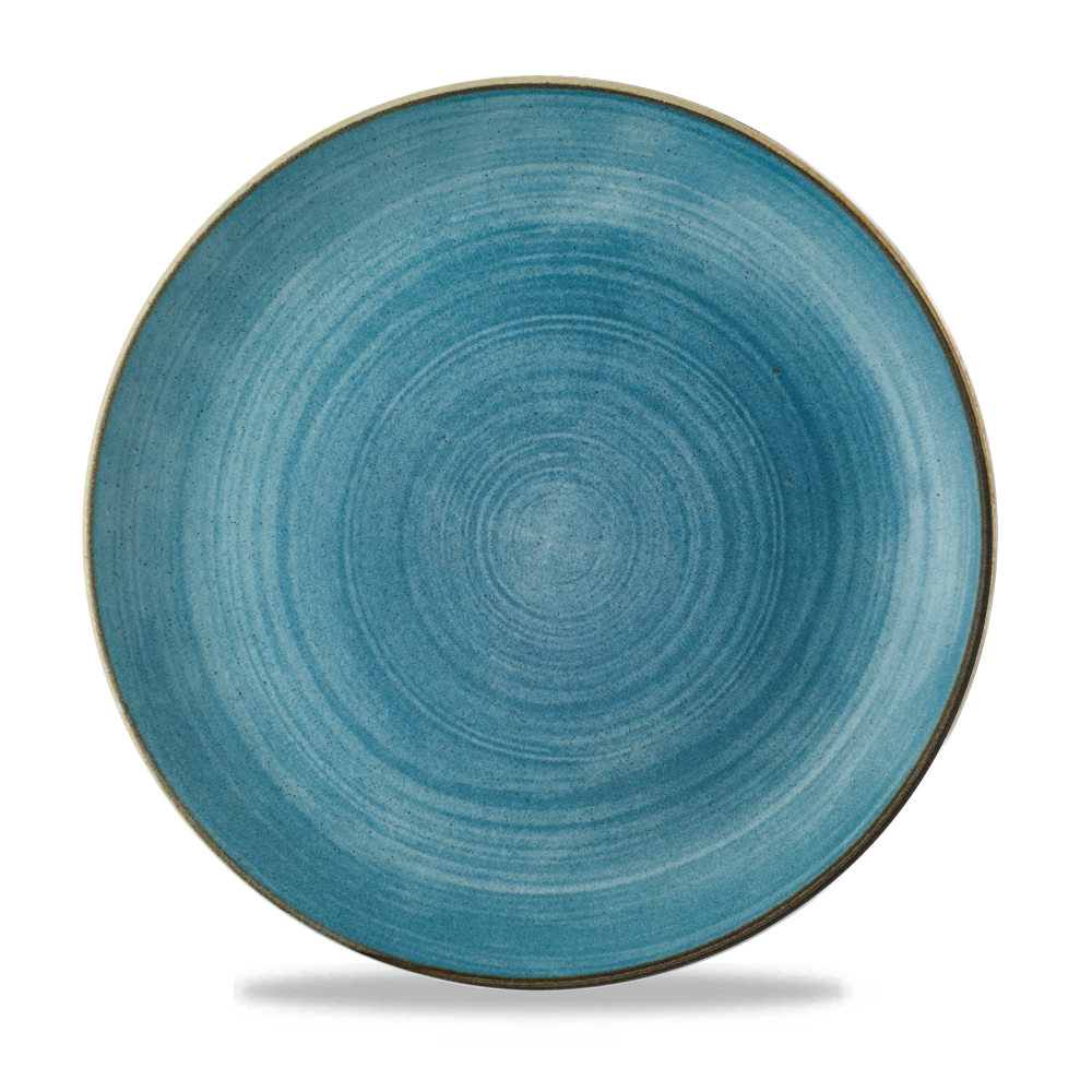 Churchill Super Vit Stonecast Raw Flache Coup Teller, 28,8 cm, 12 Stück, Blau, Rund