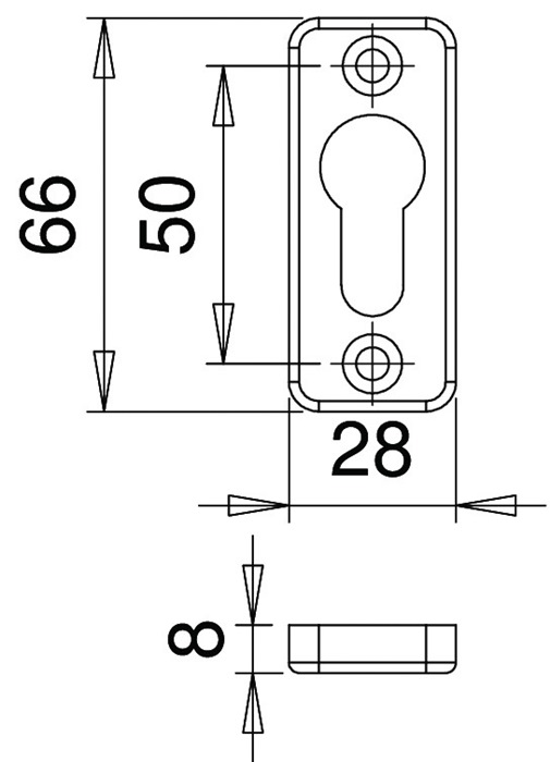 Schlüsselrosette 1319/0003 Alu.F1 Schildst.5,5mm PZ ktg.EDI
