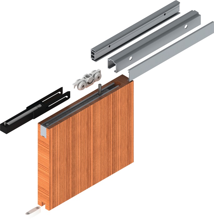 HELM Schiebetürsystem 80 kg 2500 mm EV1 eloxiert