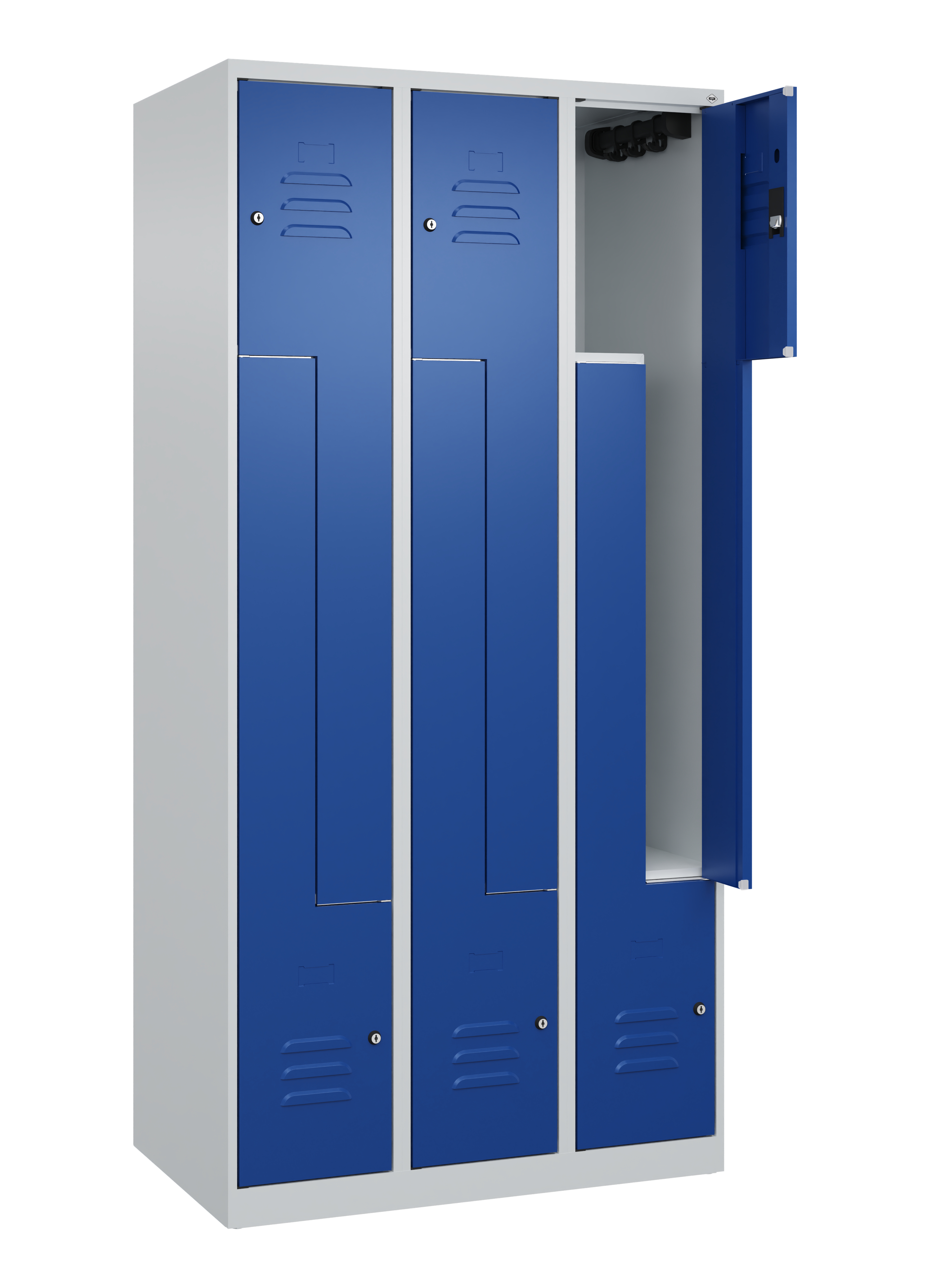 C+P Z-Spind Classic PLUS, 6 Abteile, 1850x900x500mm, 7035/5010