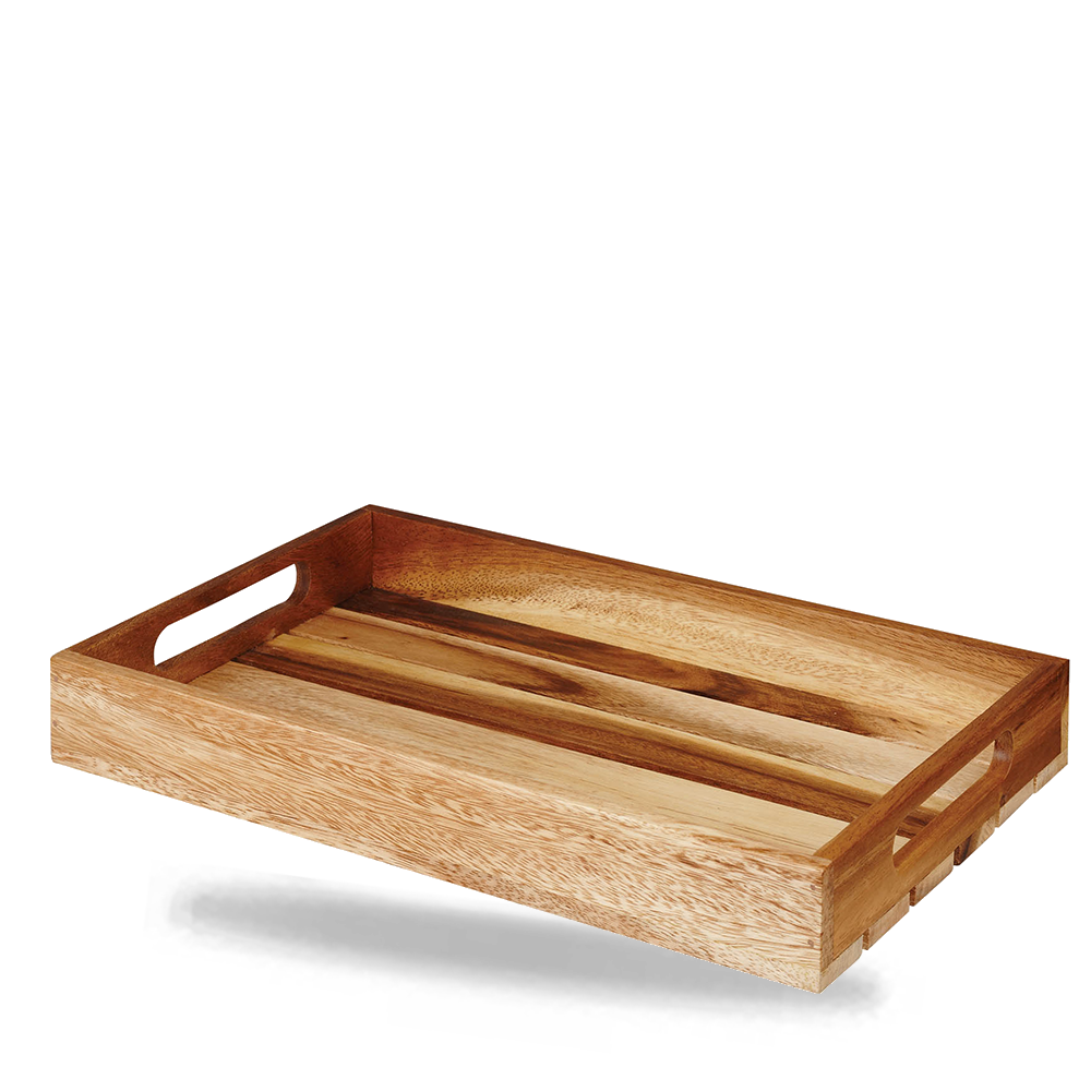Churchill Buffetscape Wood - Natürliche Akazienholz Holzbox, rechteckig, 38x24x4,8cm (4 Stück)