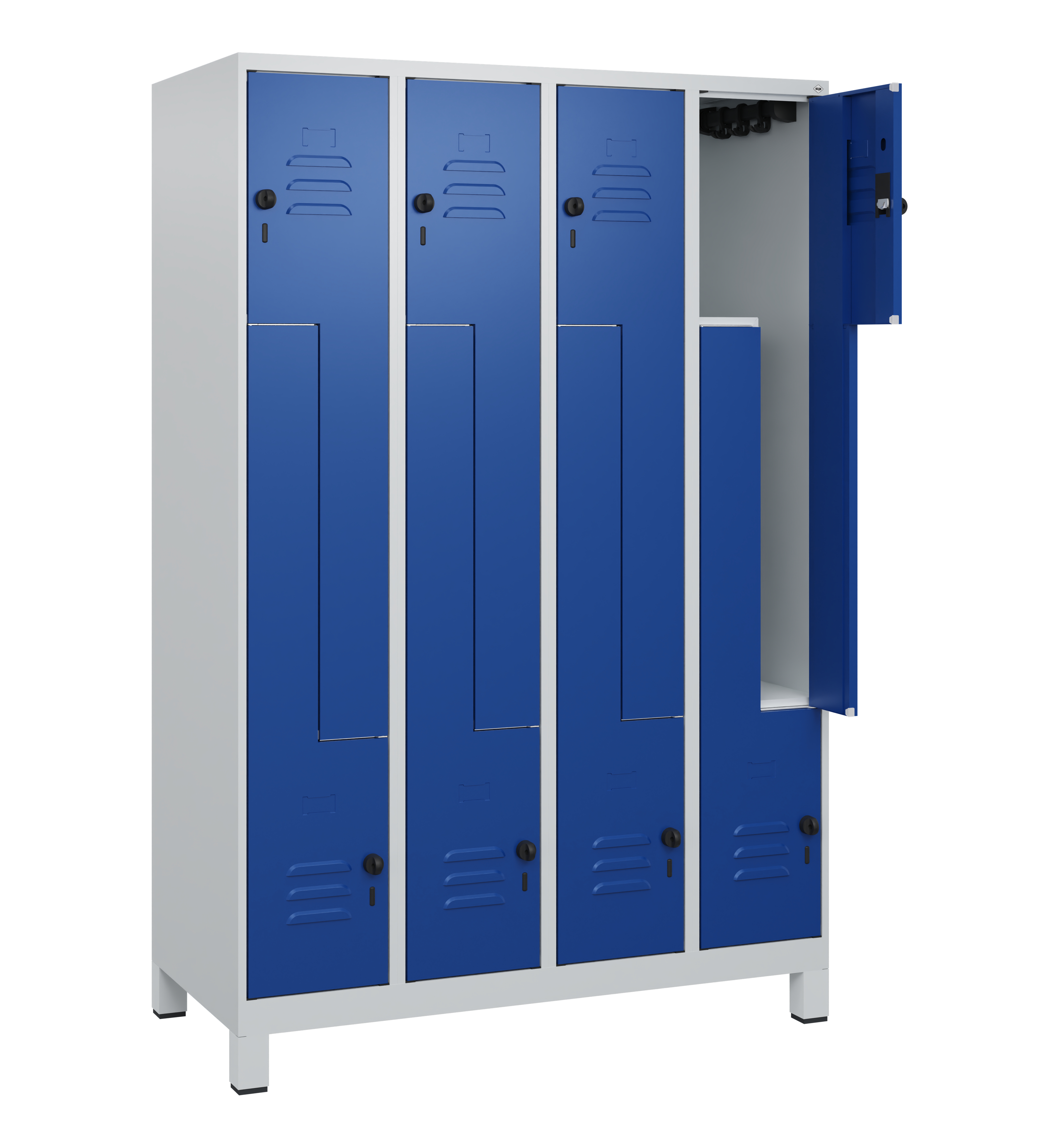 C+P Z-Spind Classic PLUS, Füße, 8 Abteile, 1800x1200x500mm, 7035/5010