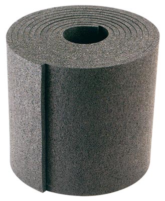 Anti-Rutsch-Matte aus Gummi, schwarz, Gleitreibbeiwert 0,6, Stärke 10 mm, Rollenware, Rollenlänge 5000 mm, Rollenbreite 250 mm
