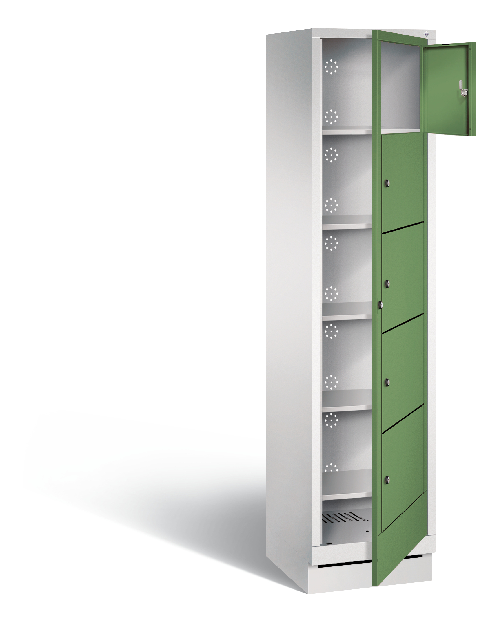 C+P Wäsche-Ausgabeschrank Evolo, H1800xB420xT500mm, 7035/6011
