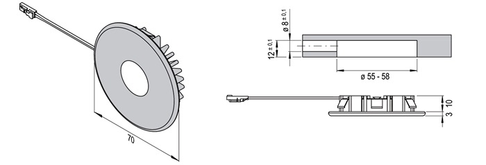 Einbauleuchte Superlight Emotion 12 V 2,9 W Rahmenfarbe VA L&S