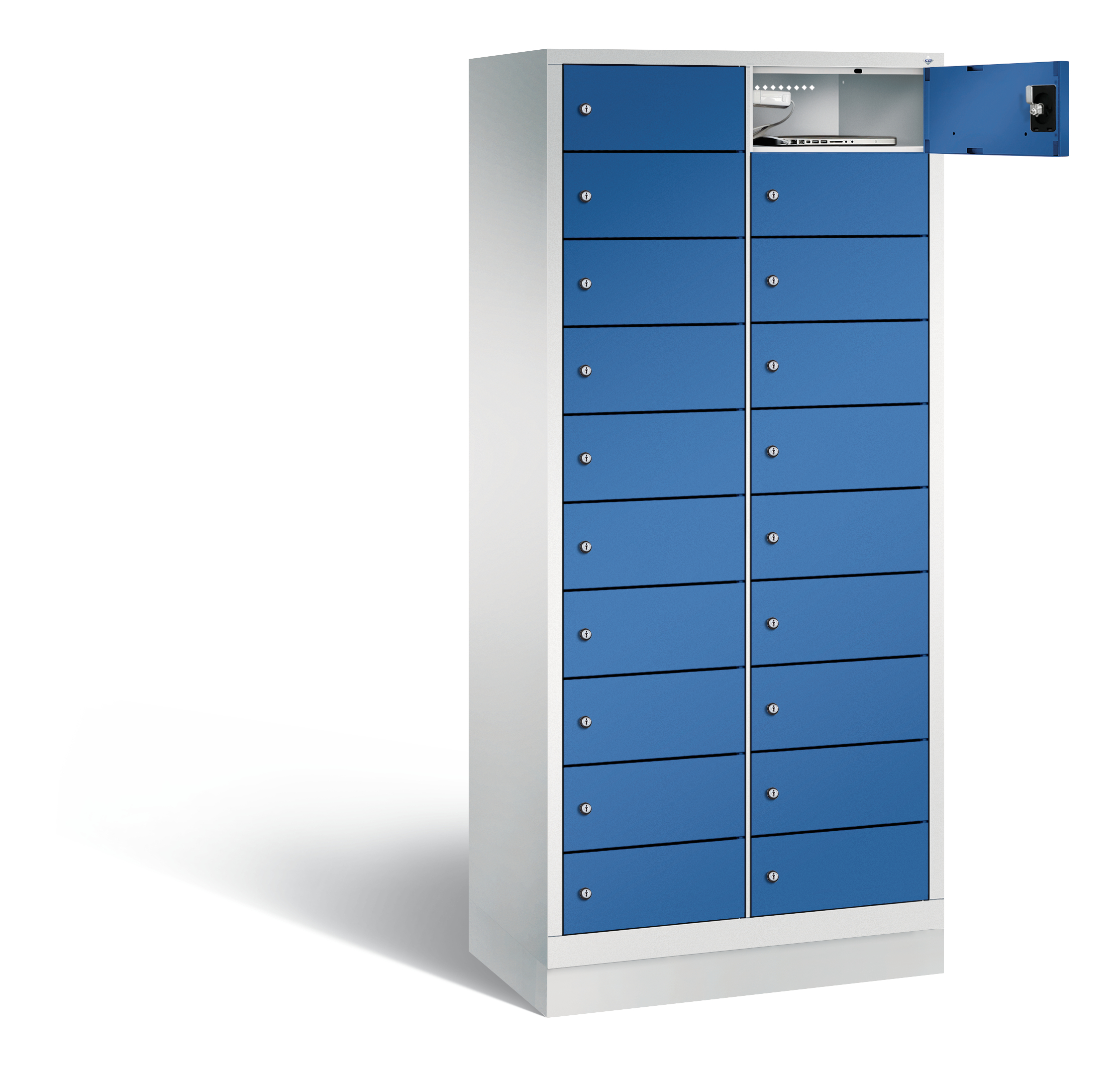 C+P Schließfachschrank Evolo, H1800xB810xT500mm, 7035/5010