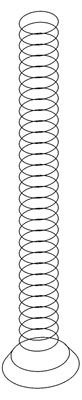 Kabelspirale vertikal, flexibel, Länge 700-1300 mm, Durchm. 90 mm, silber