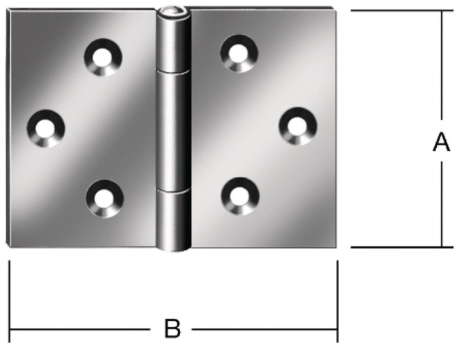 Scharnier H.30mm B.45mm S.0,9mm STA blau verz.gerollt,breit VORMANN