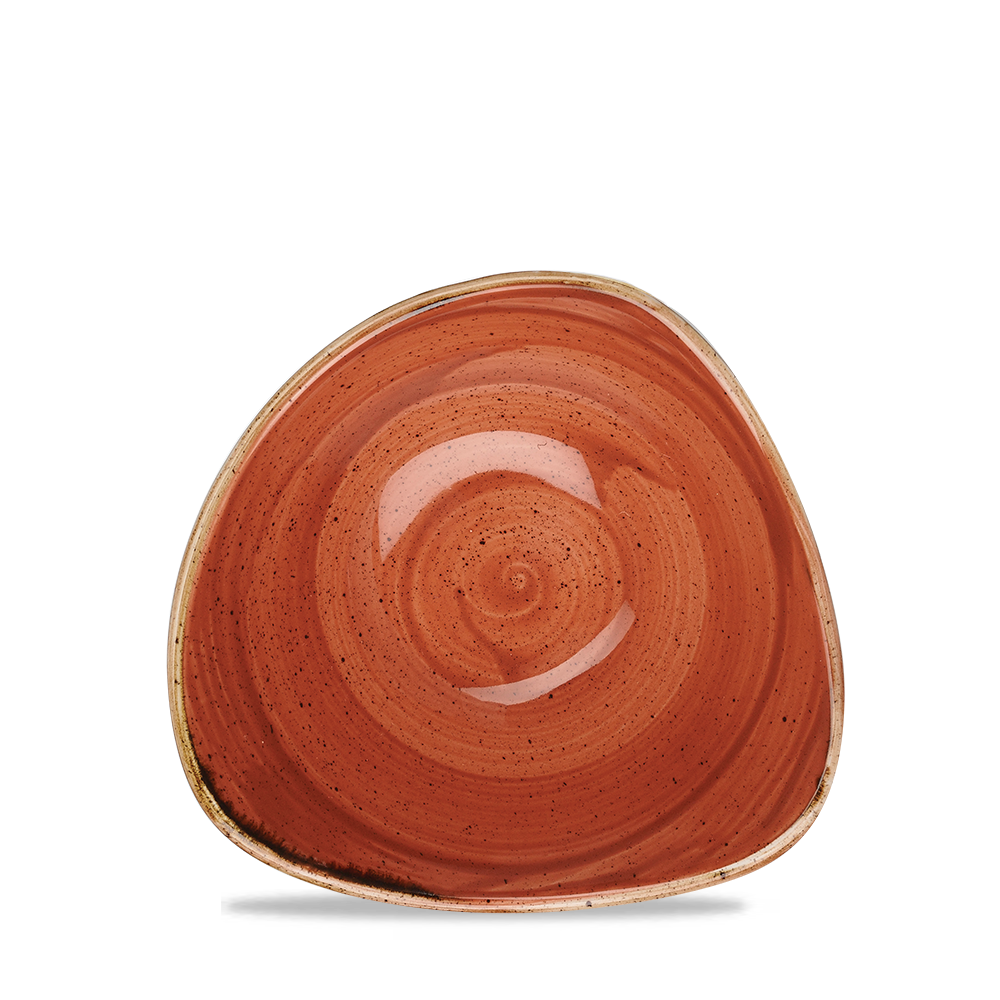 Churchill Super Vitrified Stonecast Orange Cream Bowl Dreieck, 15,3 cm / 26 cl, 12 Stück, Gewürzorange