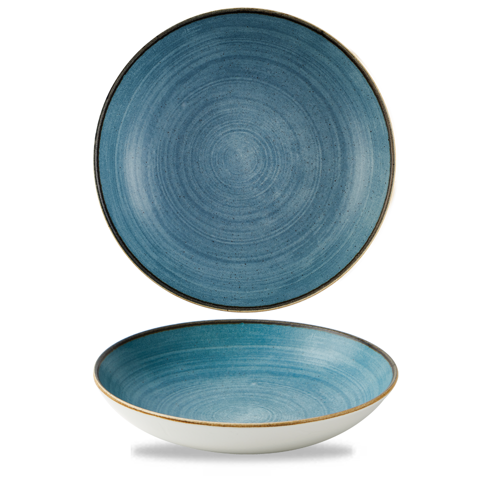 Churchill Super Vit Stonecast Raw Teller Tief Coup 24,4 cm/113,6 cl, 12 Stück, Blau, Rund