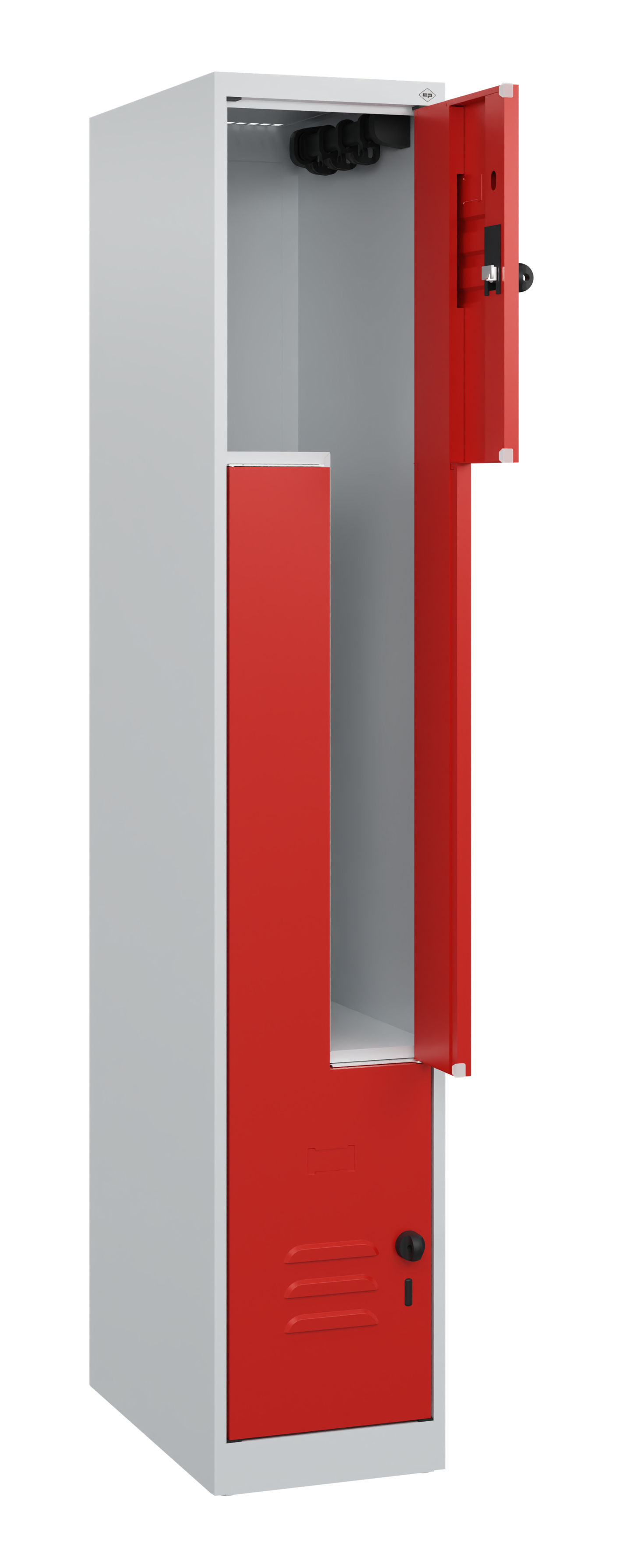 C+P Z-Spind Classic PLUS, 2 Abteile, 1700x300x500mm, 7035/3020