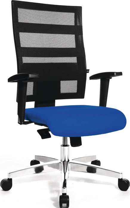 Bürodrehstuhl m.Punktsynchrontechnik schwarz/blau 450-550mm Trgf.110kg