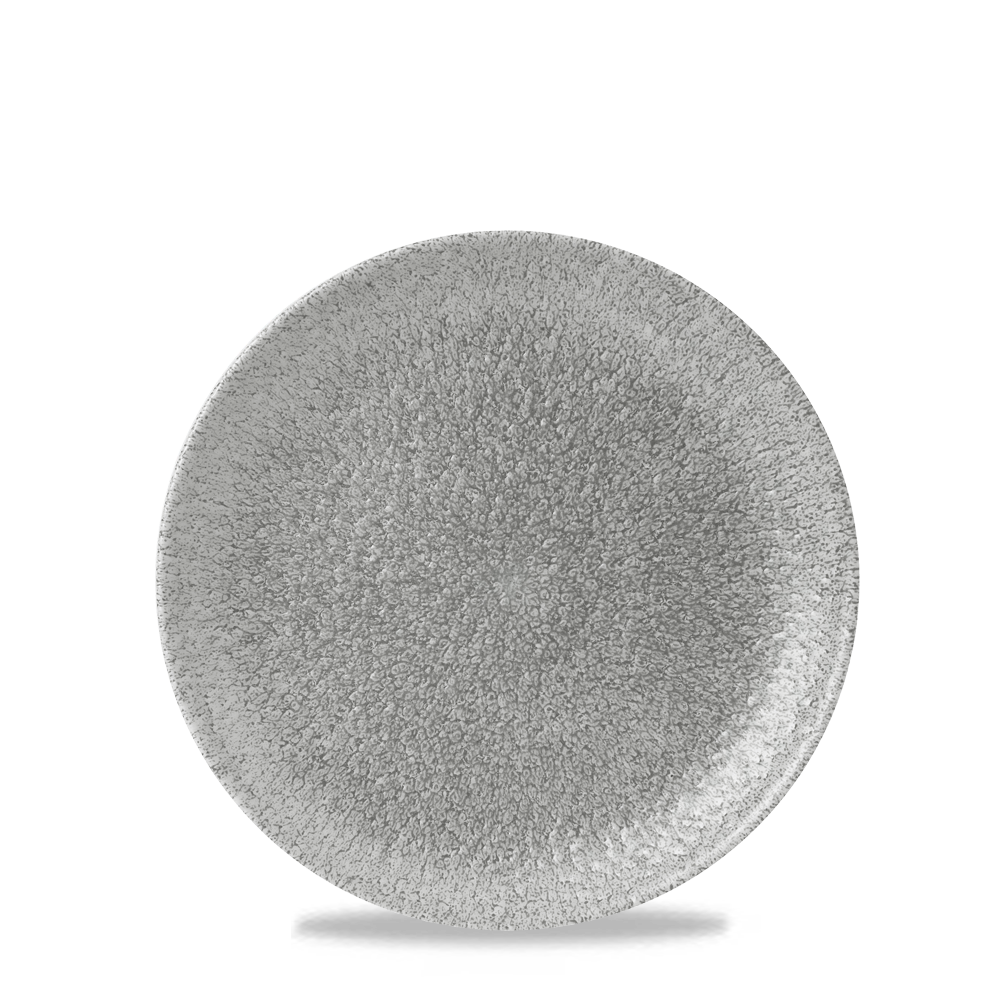 Churchill Super Vitrified Studio Prints Raku Jasper Grey Flache Coup Teller, 16,5 cm, 12 Stück