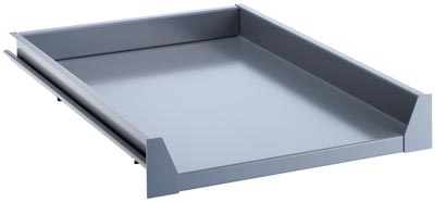 Auszugboden,Traglast 75 kg, Stahlblech Grau NCS S 4502-B, Höhe 100 mm