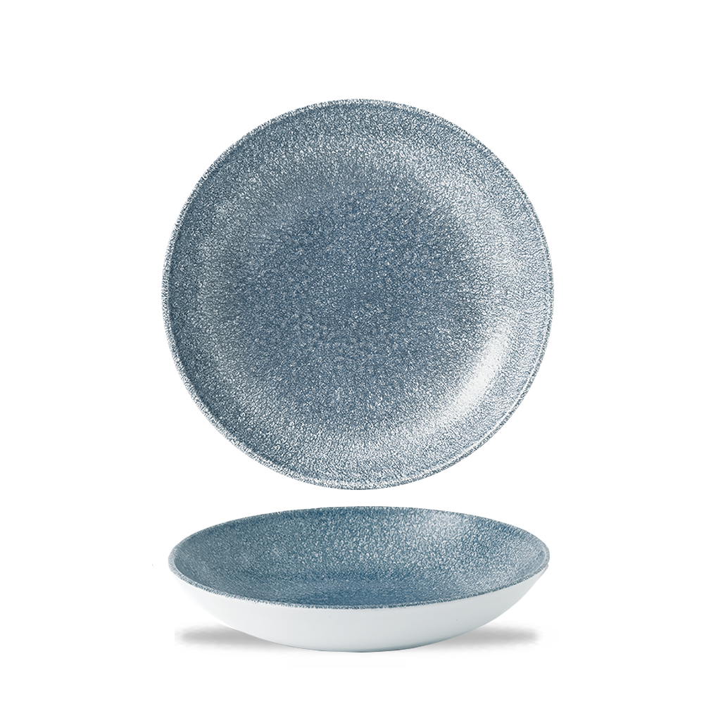 Churchill Super Vitrified Studio Prints Raku Topaz Blue Teller Tief Coup 18,2cm, 12 Stück