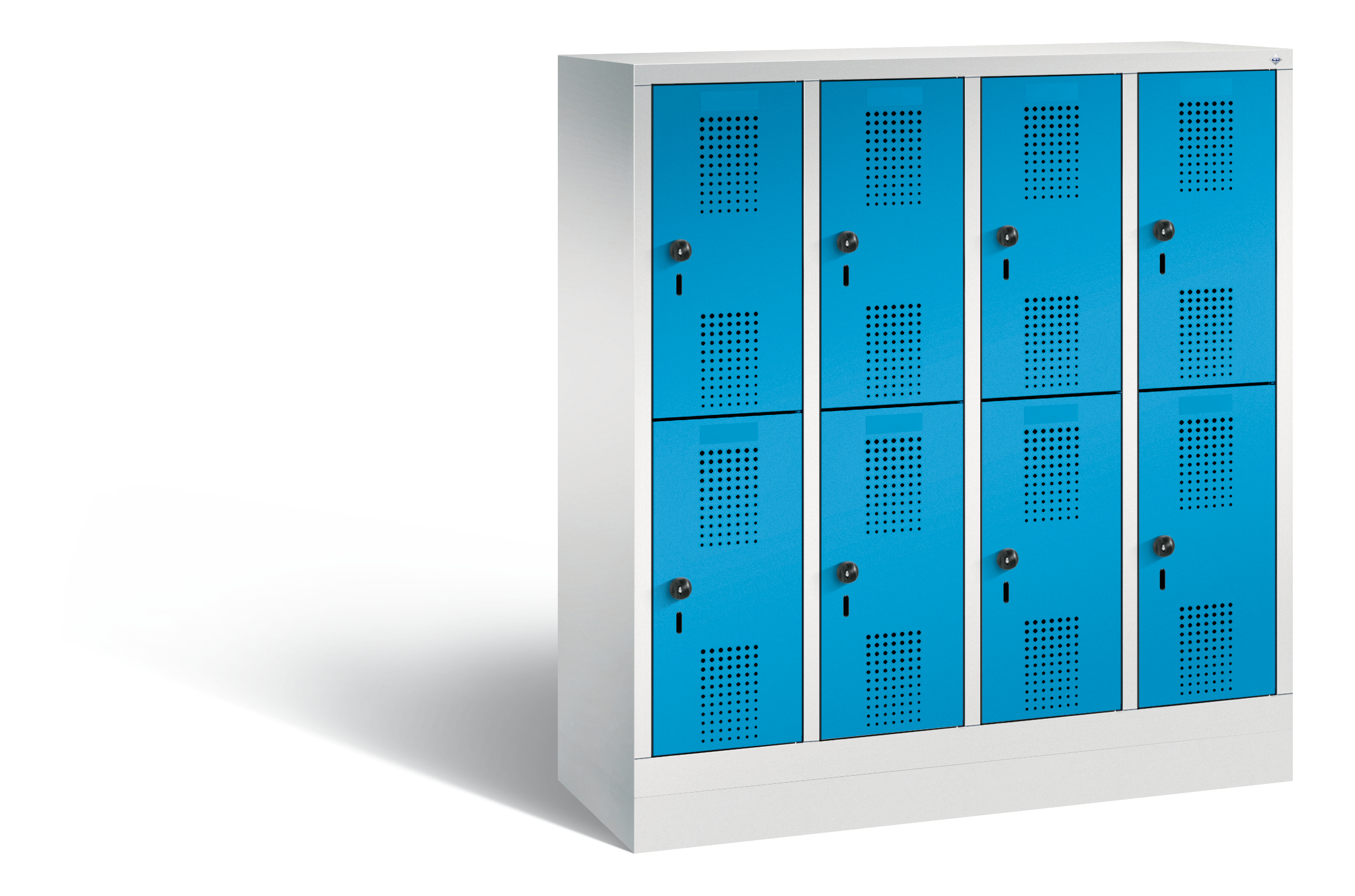 C+P Kindergarten-Spind doppelstöckig Evolo, H1300xB1190xT300mm, 7035/5012