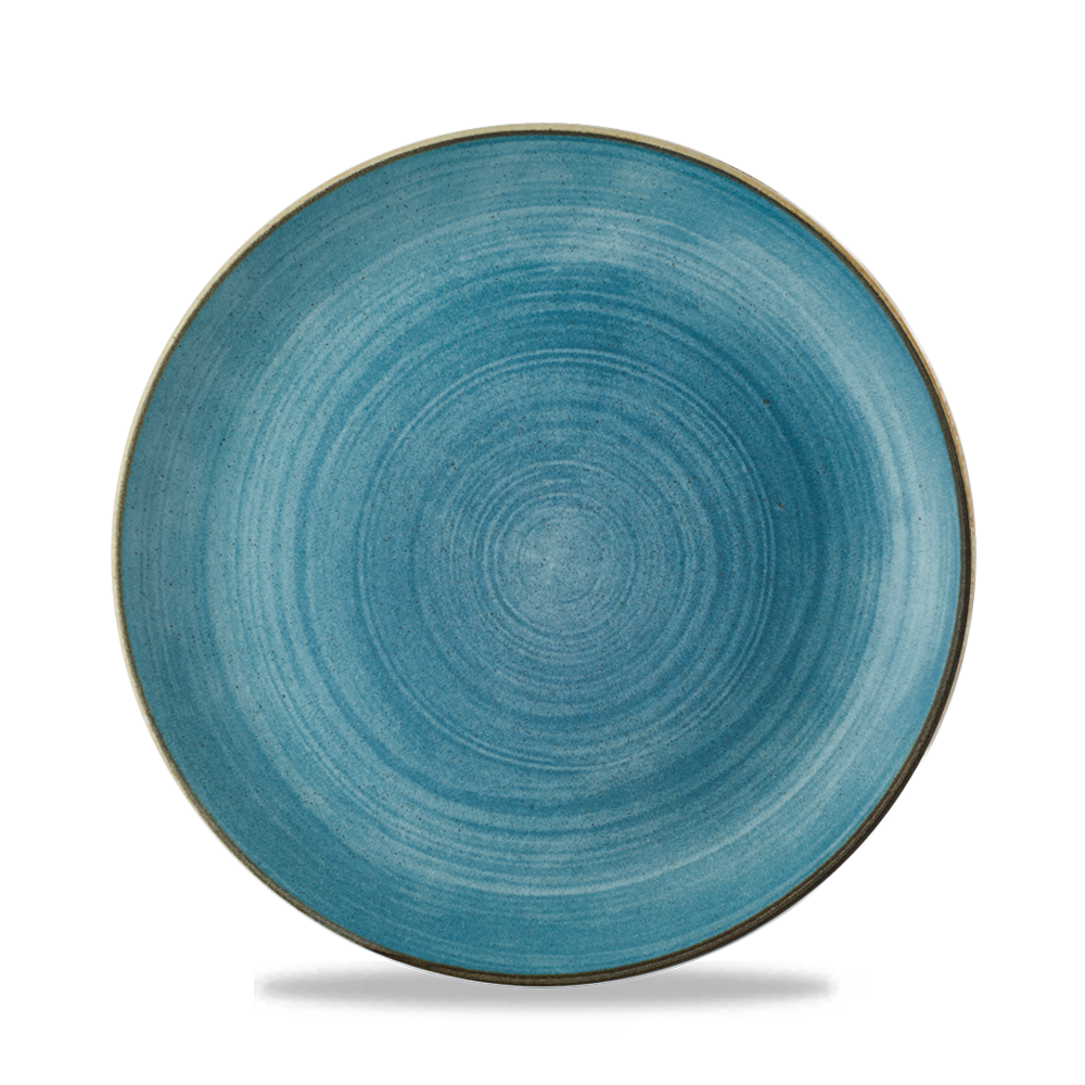 Churchill Super Vit Stonecast Raw Flache Coup Teller, 21,7 cm, 12 Stück, Blau, Rund