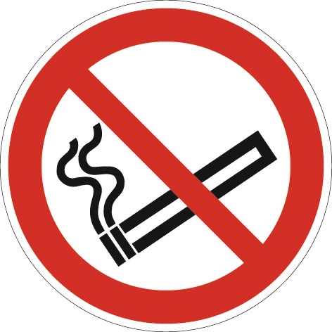 Verbotszeichen ASR A1.3/DIN EN ISO 7010 Rauchen verboten Folie