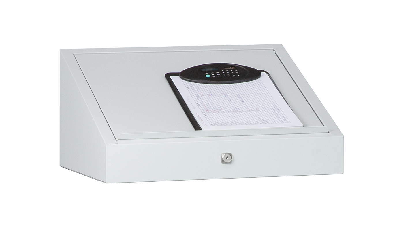 C+P Pultaufsatz mit Stauraum hinter verschließbarer Klappe, mit Zylinderschloss 