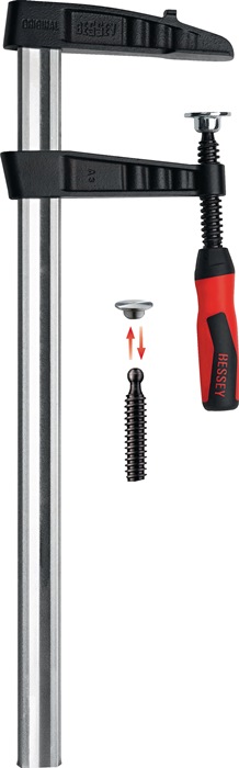 Temperguss-Schraubknecht TGK-2K Spann-W.500mm A.120mm 2K-Griff 35x11mm BESSEY