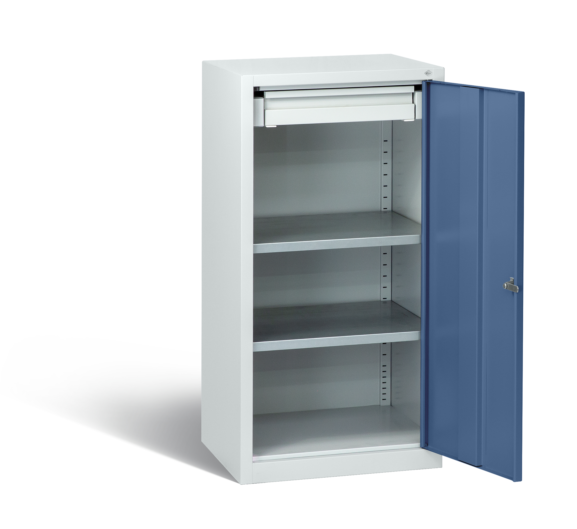 C+P Stahl-Flügeltürenschrank Serie 89, H1000xB100xT500mm, 7035/5023