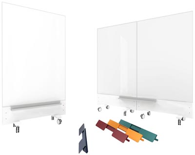 Whiteboard, Projektion, rahmenlos, erweiterbar, BxH 1180x1890 mm, weiß