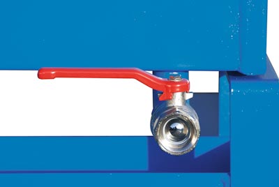 Fahrbarer Späne-Kippbehälter mit Einfahrtaschen, Volumen 0,25 cbm, LxBxH 1115x820x990 mm, lackiert RAL 5012 lichtblau